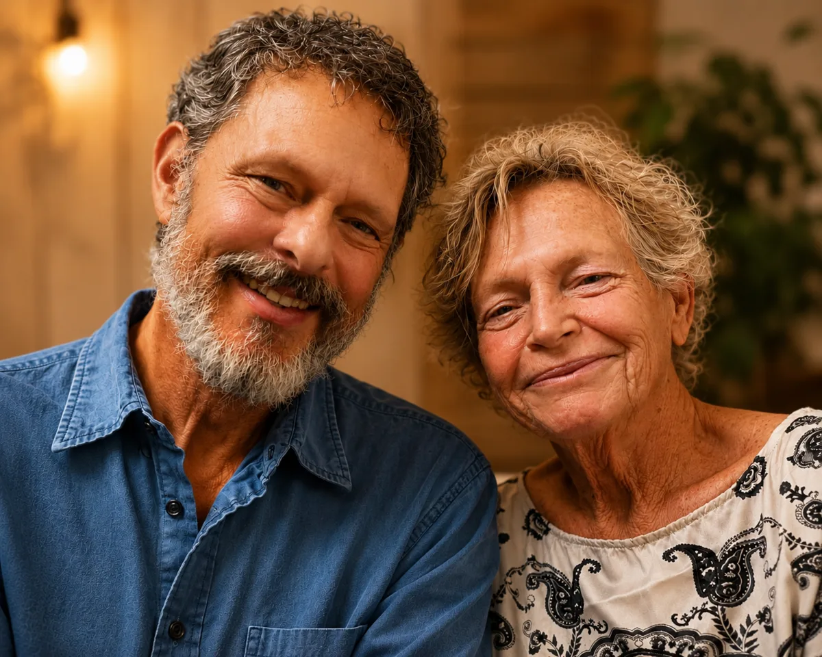 Flip and Rene smiling together